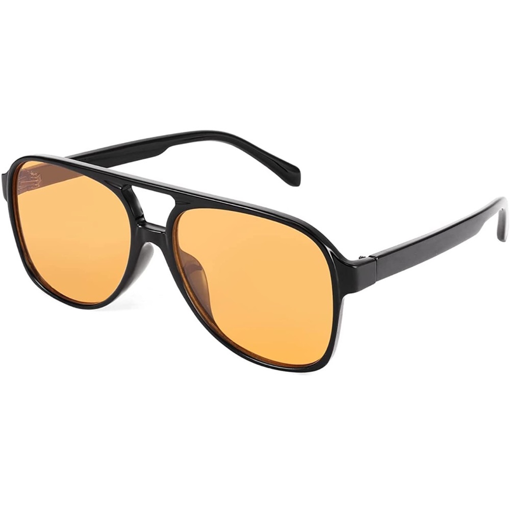 FEISEDY Vintage Retro 70s Plastic Aviator Sunglasses